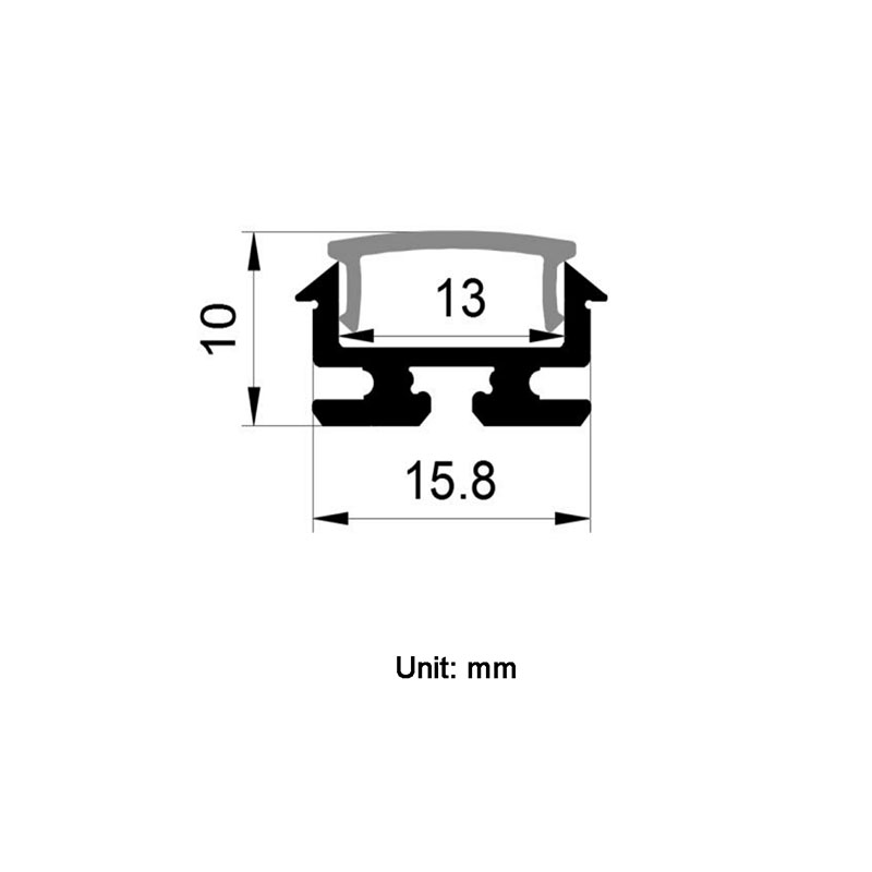 Aluminum LED Strip Diffuser Channel For 12mm LED Lighting Strips Aluminum LED Strip Diffuser Channel For 12mm LED Lighting Strips